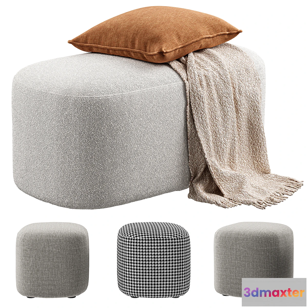 1305397 - Vorsen - Round Ottoman Stool - No.2 3D Max