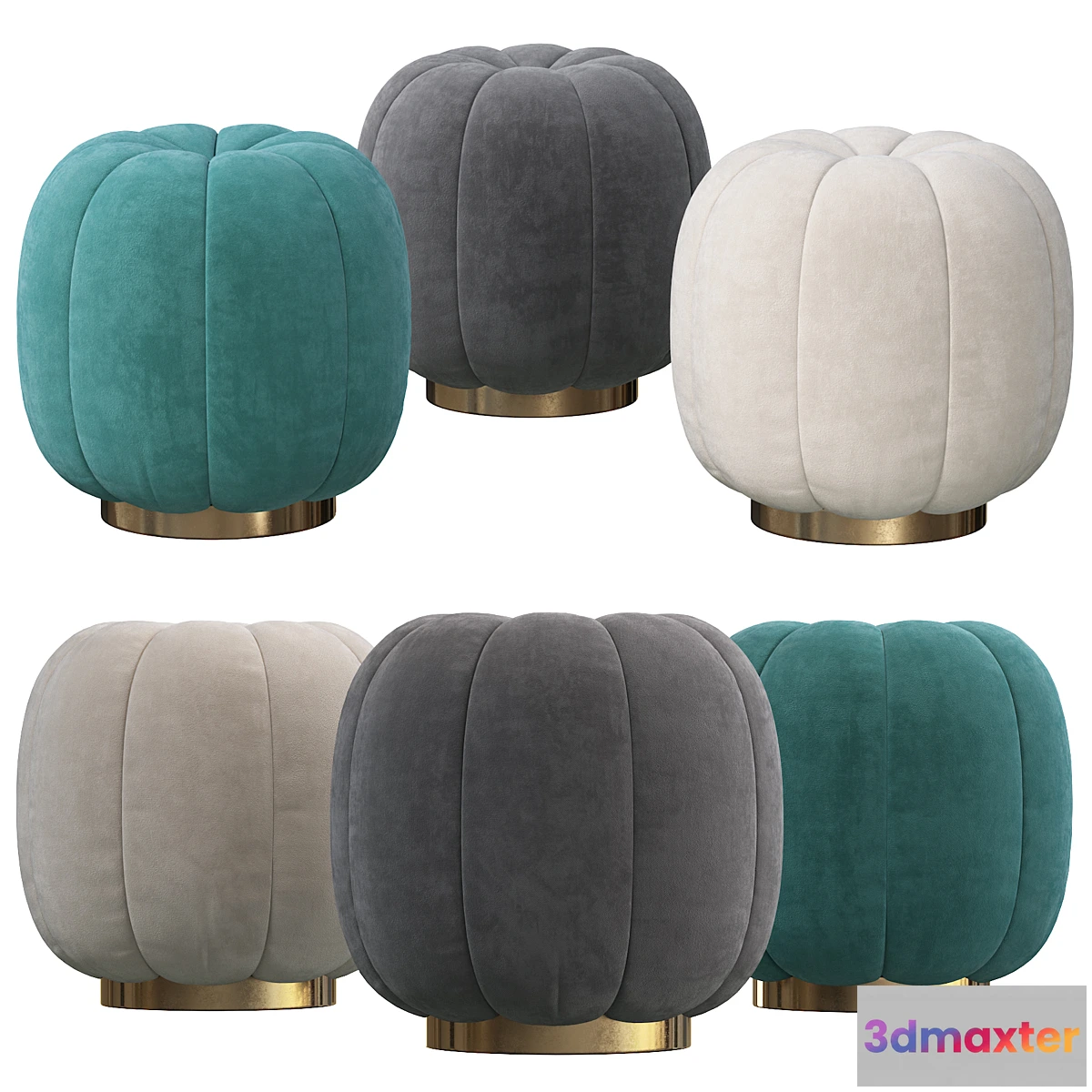 1309249 - Sofia Velvet Footstool 3D Max