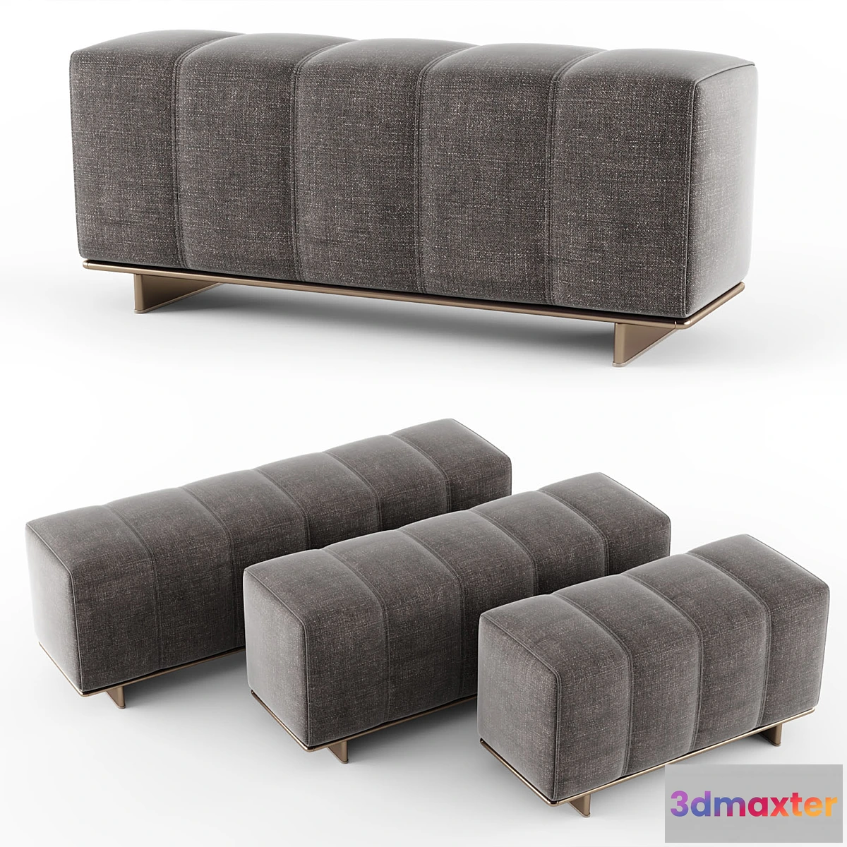 1318086 - Minotti braccioli pouf 3D Max