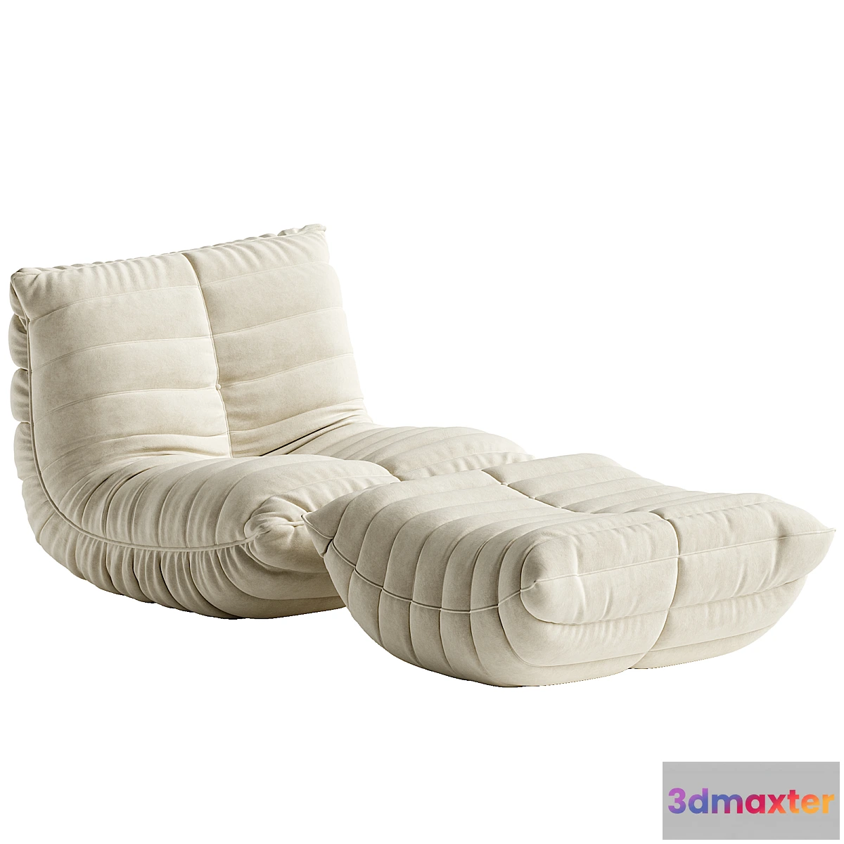 1321085 - Armless Standard Bean Bag Set 3D Max