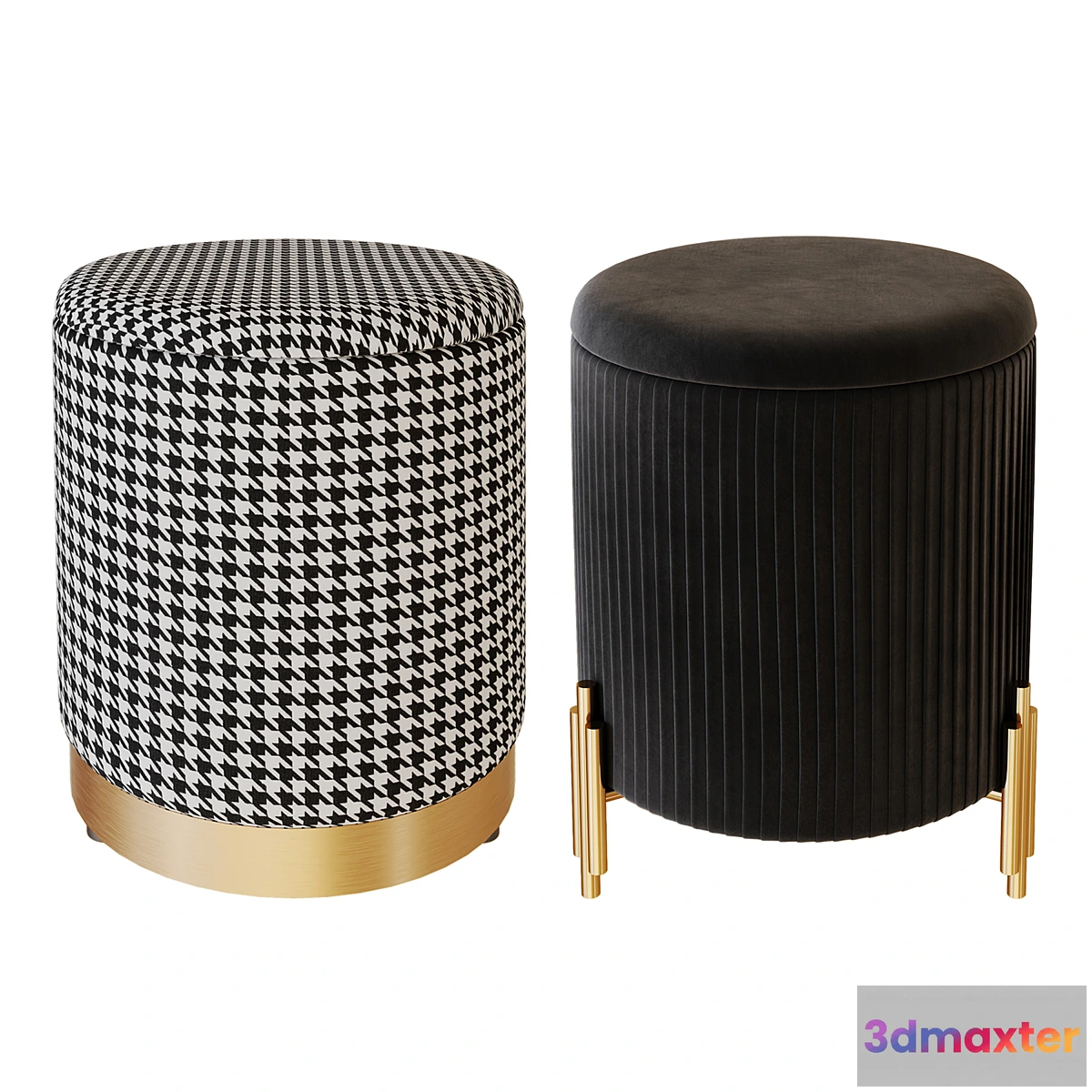 1322963 - Set of ottomans 01 3D Max