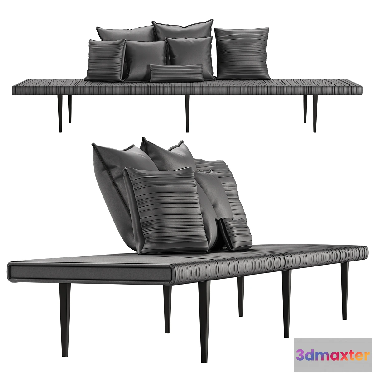 1325343 - Baxter garcon bench and pillows 3D Max