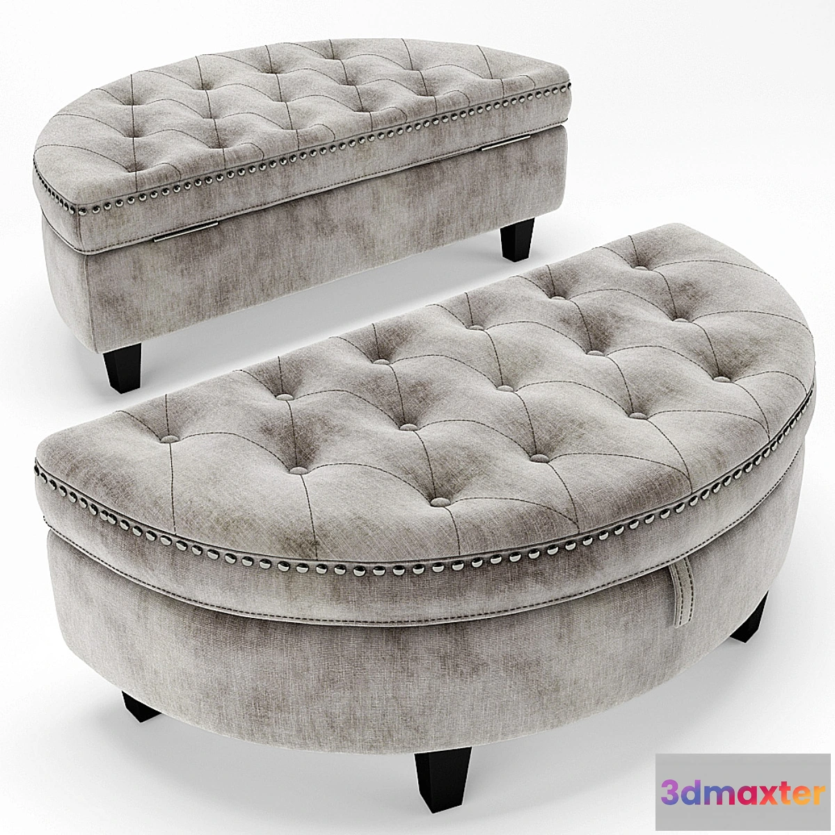 1326180 - Baldy Tufted Storage Ottoman (re-casting) 3D Max