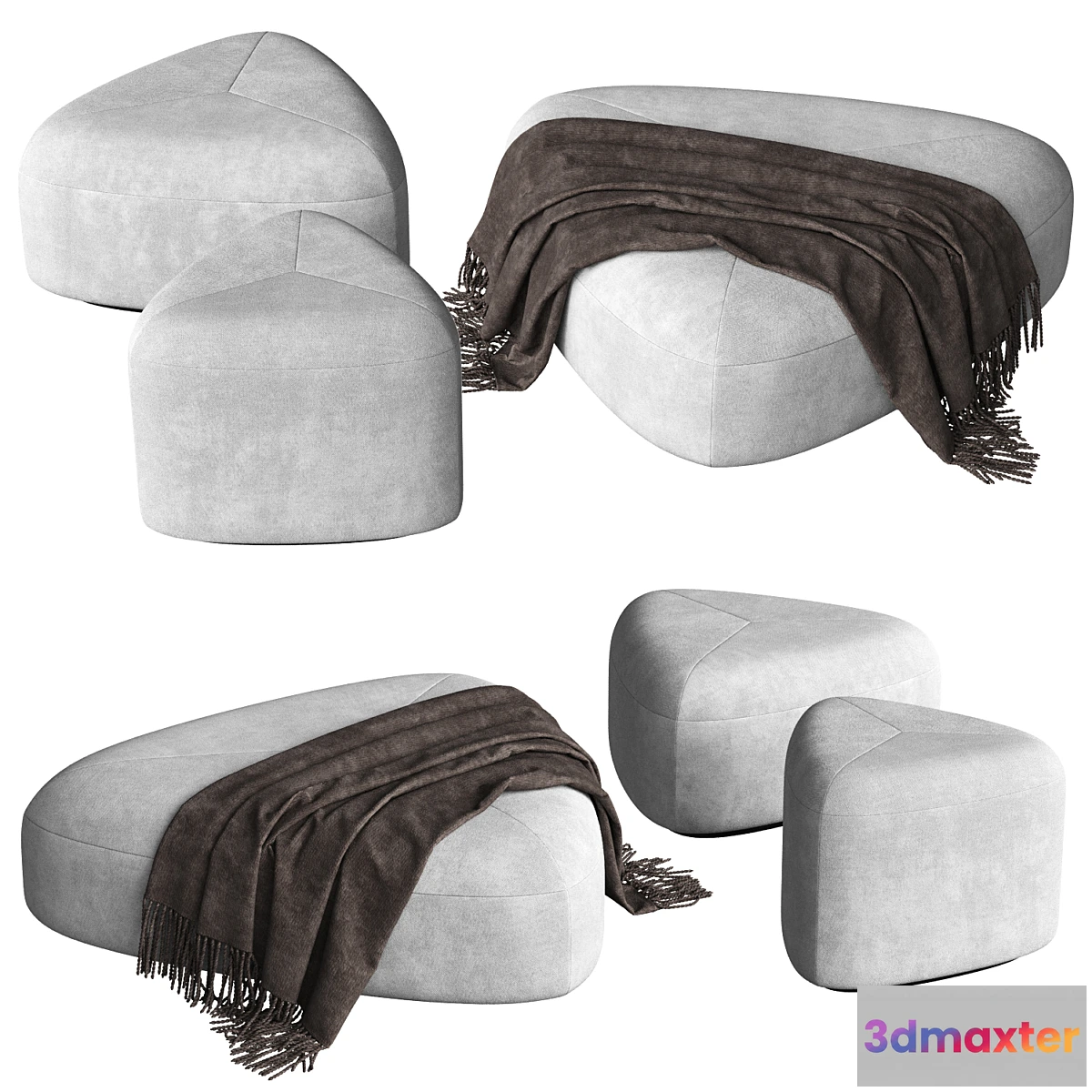 1330143 - Set of poufs “Stone” 3D Max