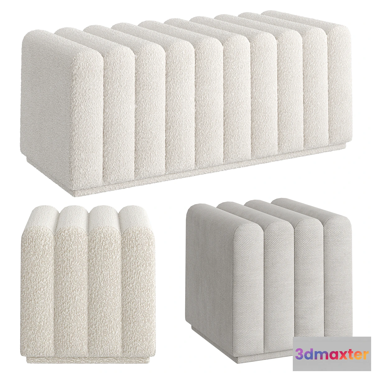 1336279 - Eichholtz BENCH & STOOL BENTE 3D Max