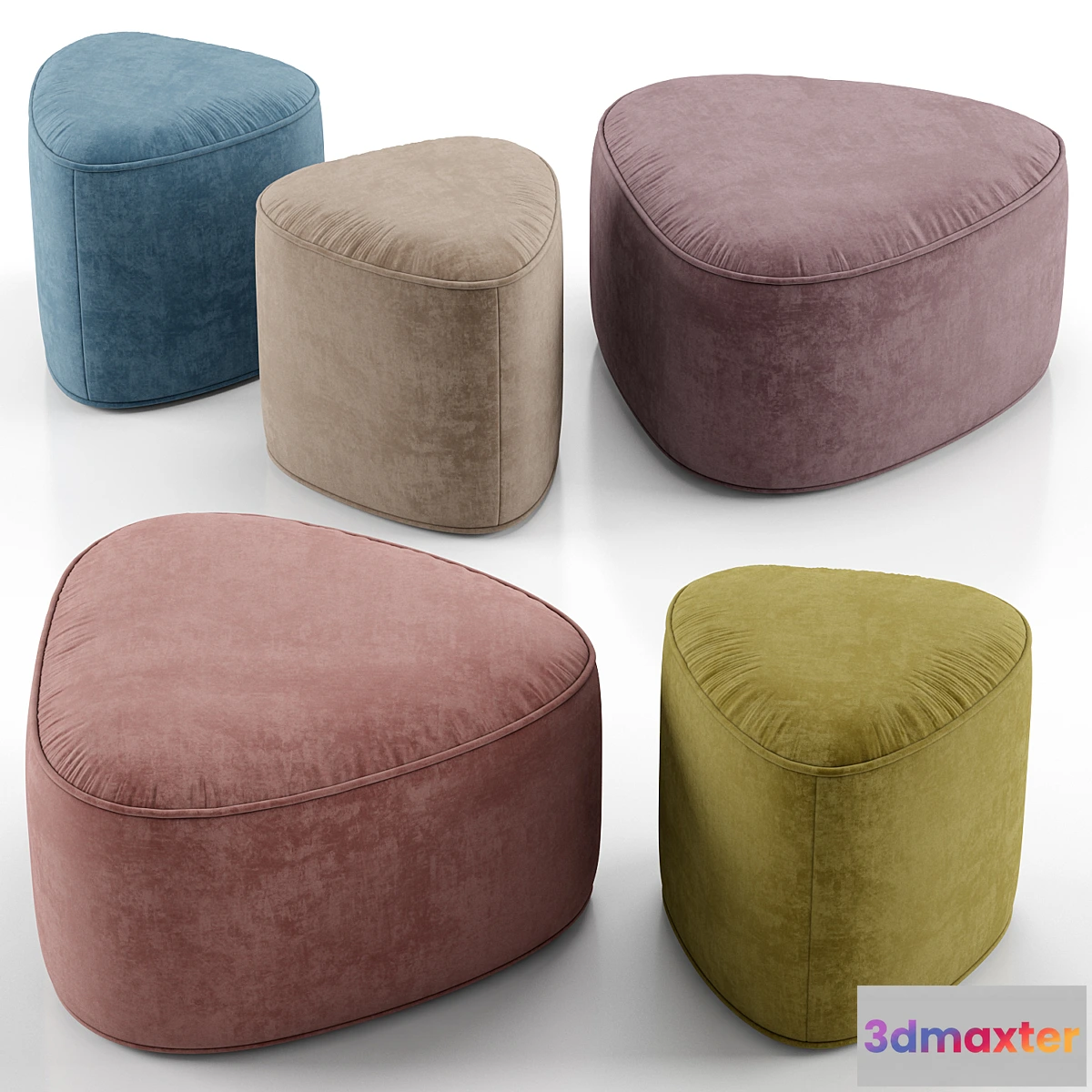 1341127 - Pebble ottoman - West Elm 3D Max