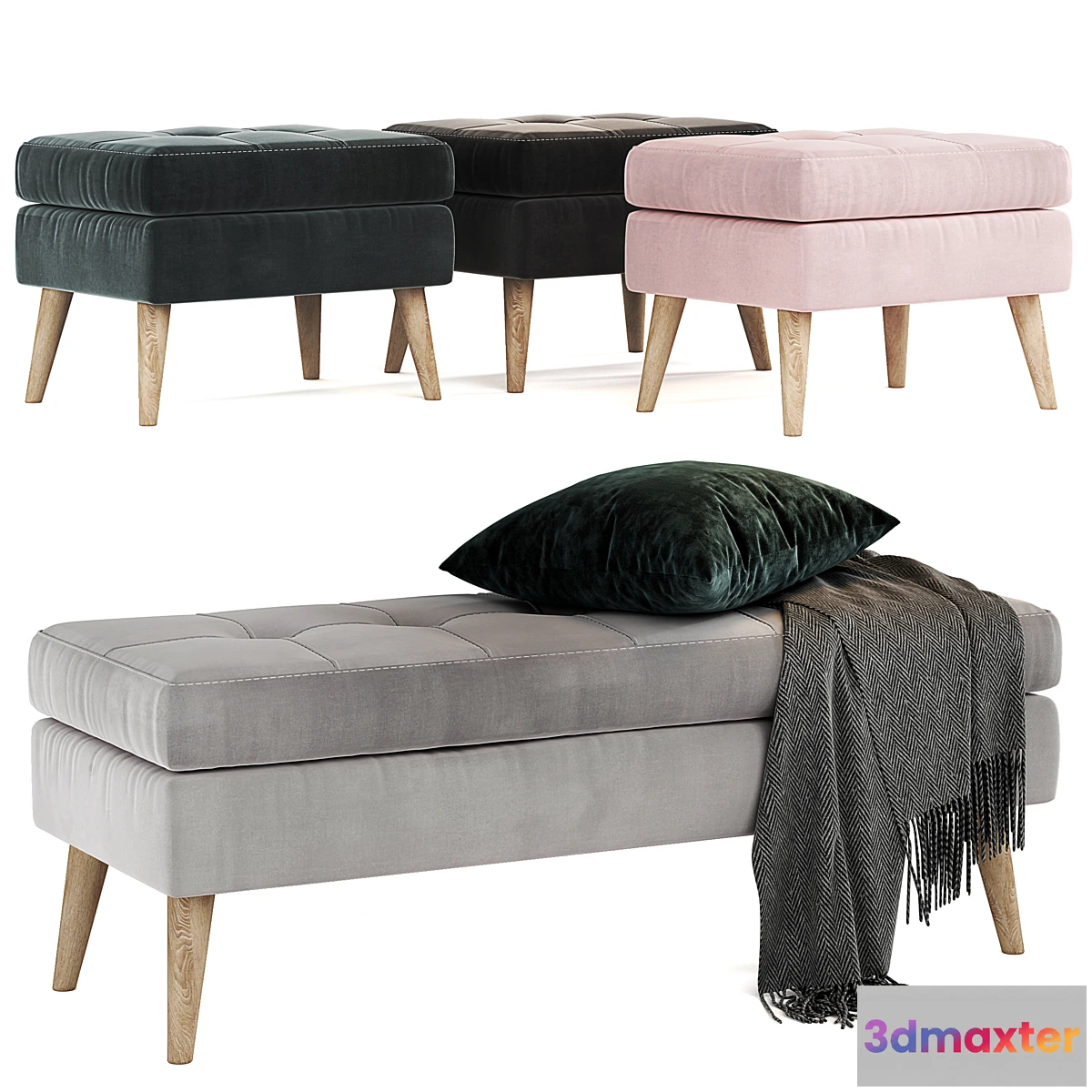 1342679 - Reid Highbury Storage Bench 3D Max