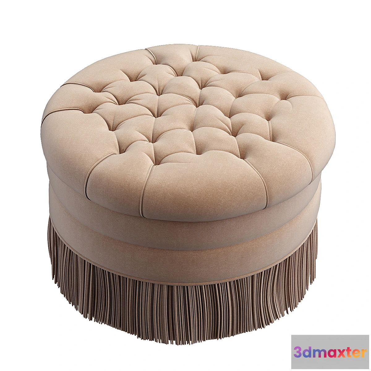 1344240 - Round tufted ottoman 3D Max