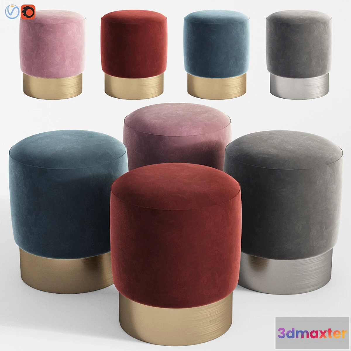 1345232 - Stool Pall Mall Eichholtz 3D Max