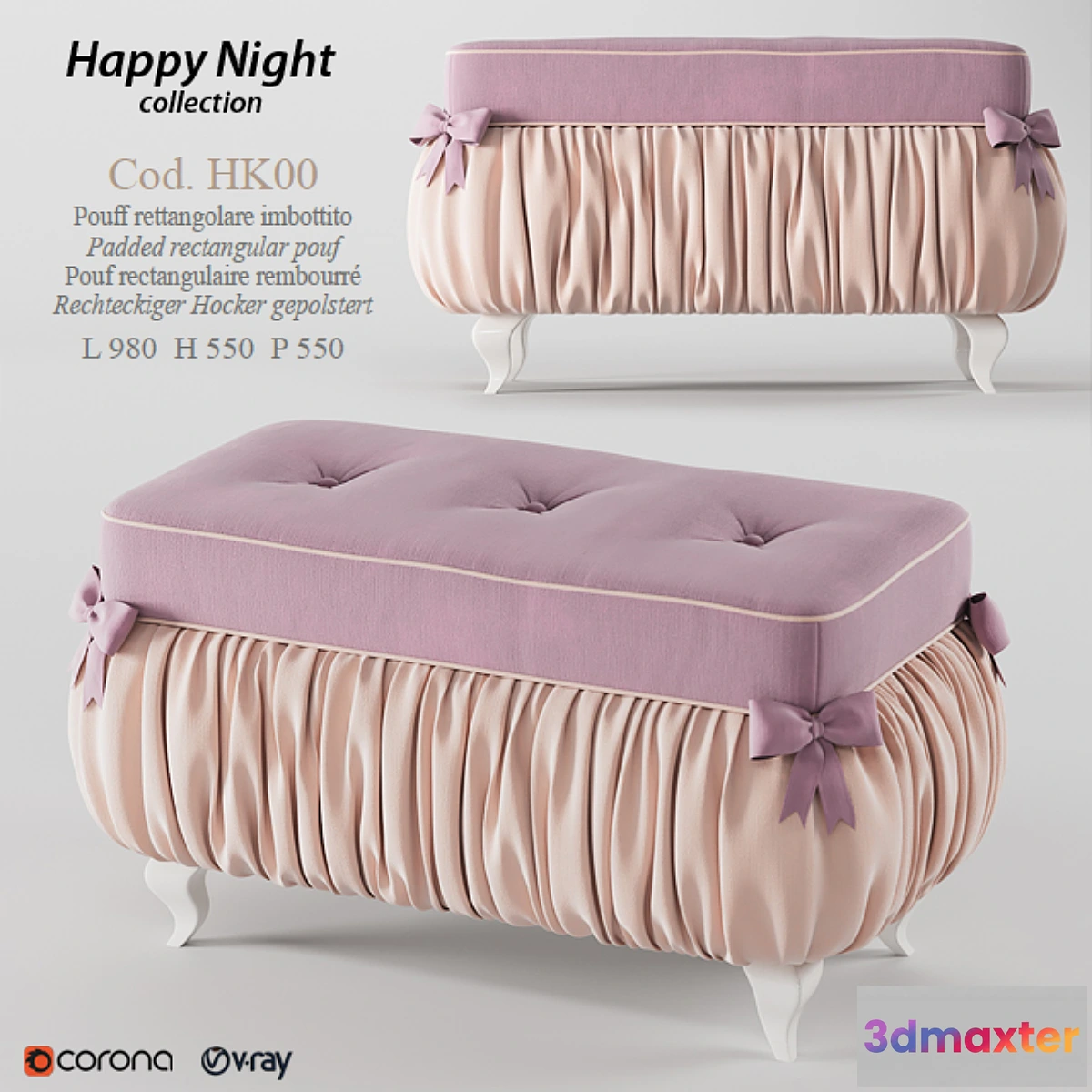 1345818 - Ferretti e Ferretti Pouff 3D Max