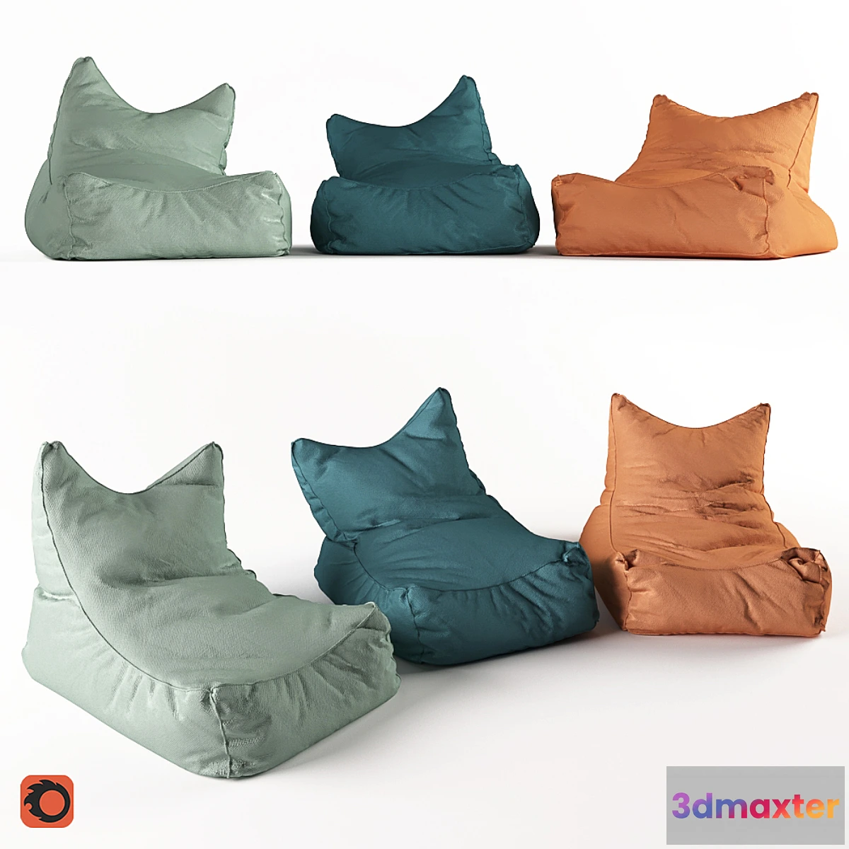 1346300 - Armchair-bag for rest 3D Max