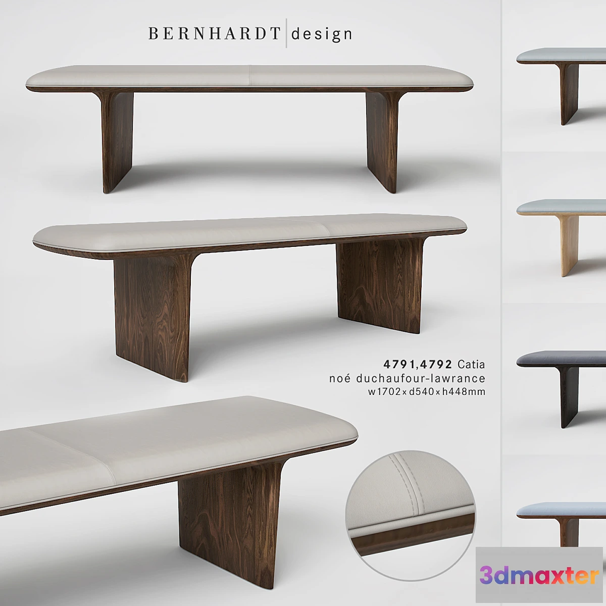 1357127 - Bernhardt Design Catia Bench 3D Max