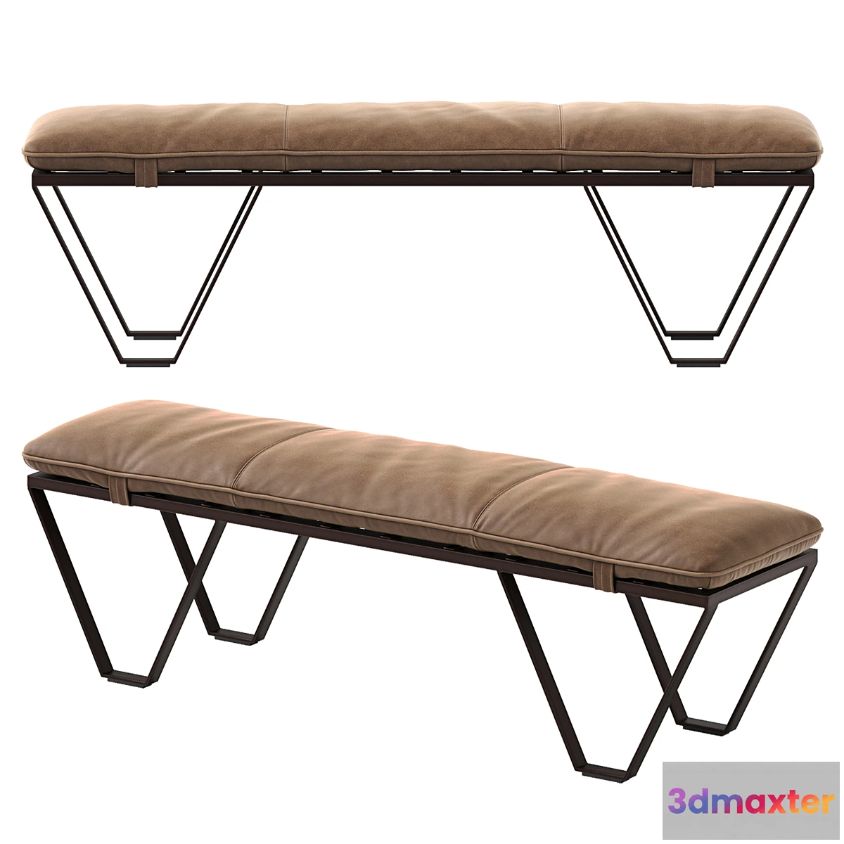 1392376 - Nik Leather Bench 3D Max