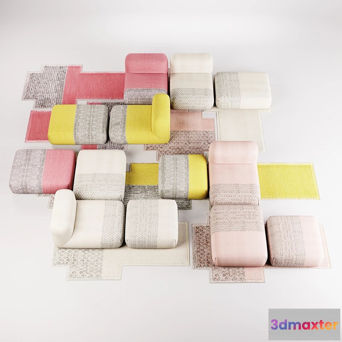 1409146 - Patricia Urquiola GAN Mangas Collection Rug & Poufs 3D Max