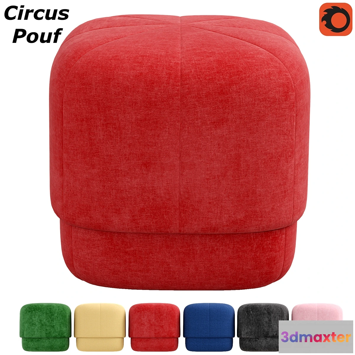 1410022 - Circus Pouf - Stool Small 3D Max