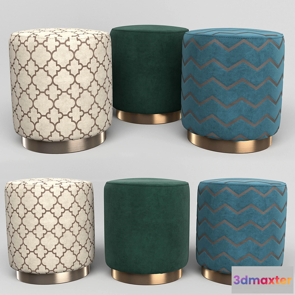 1415200 - Opal Cream Moroccan Ottoman 3D Max