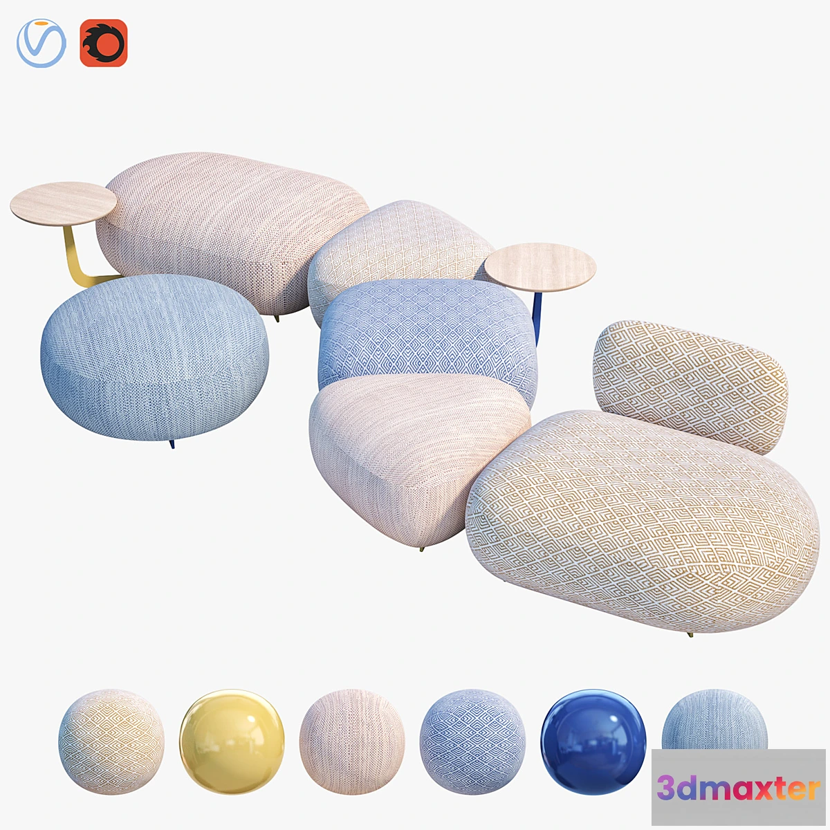 1422398 - CODE OUT Poufs II 3D Max