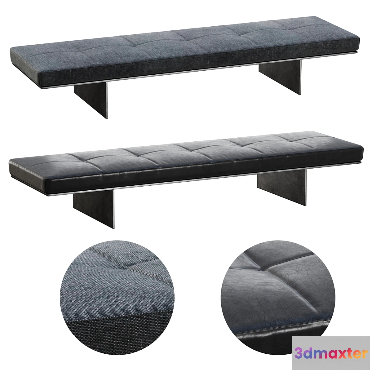 1432604 - Track Living Divani Bench _ Leather bench 3D Max