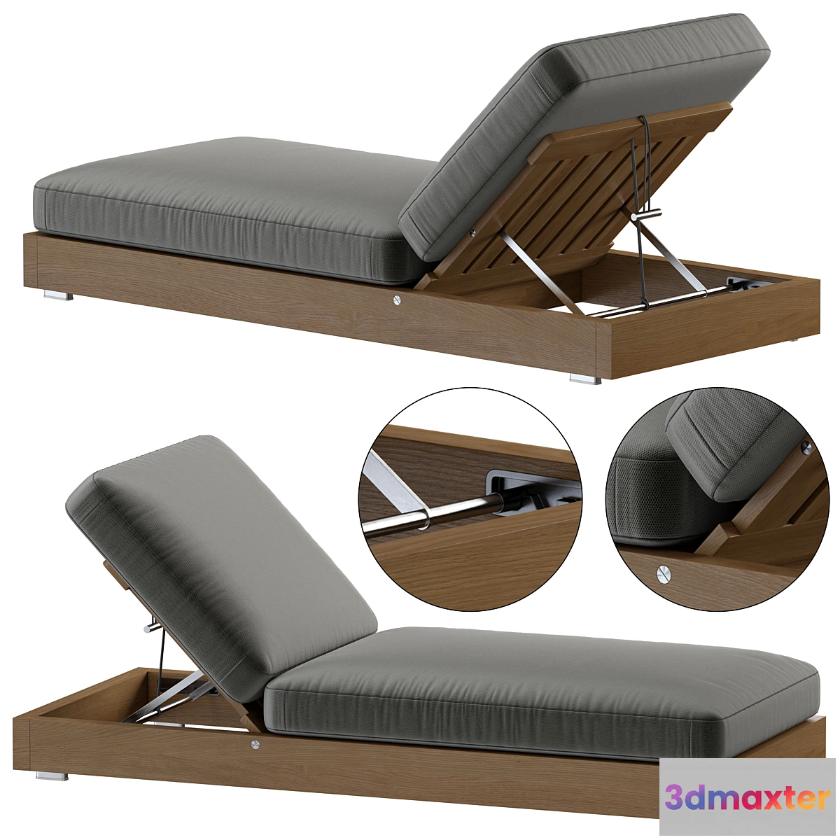 1433544 - Flexform Hamptons chaise longues 3D Max