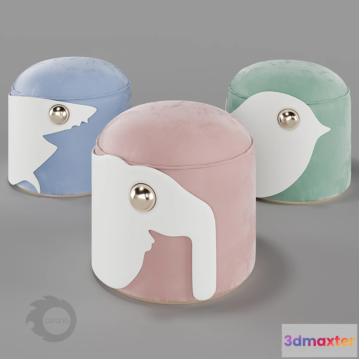 1436772 - Poufs Circu Animal Stools collection 3D Max