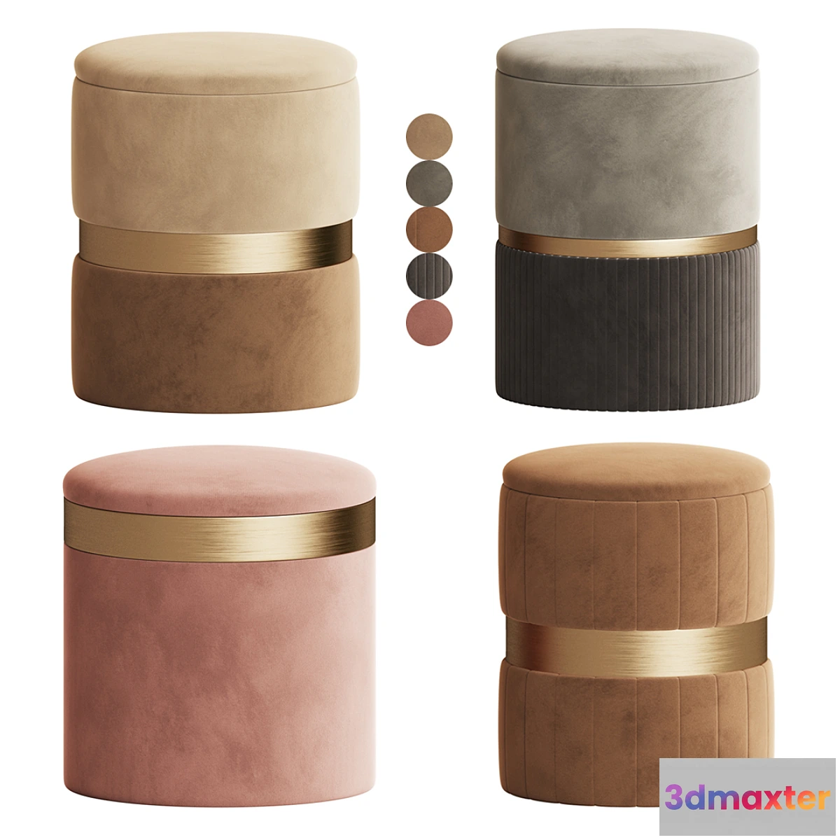 1442184 - Inmyroom Ottoman Set 3D Max