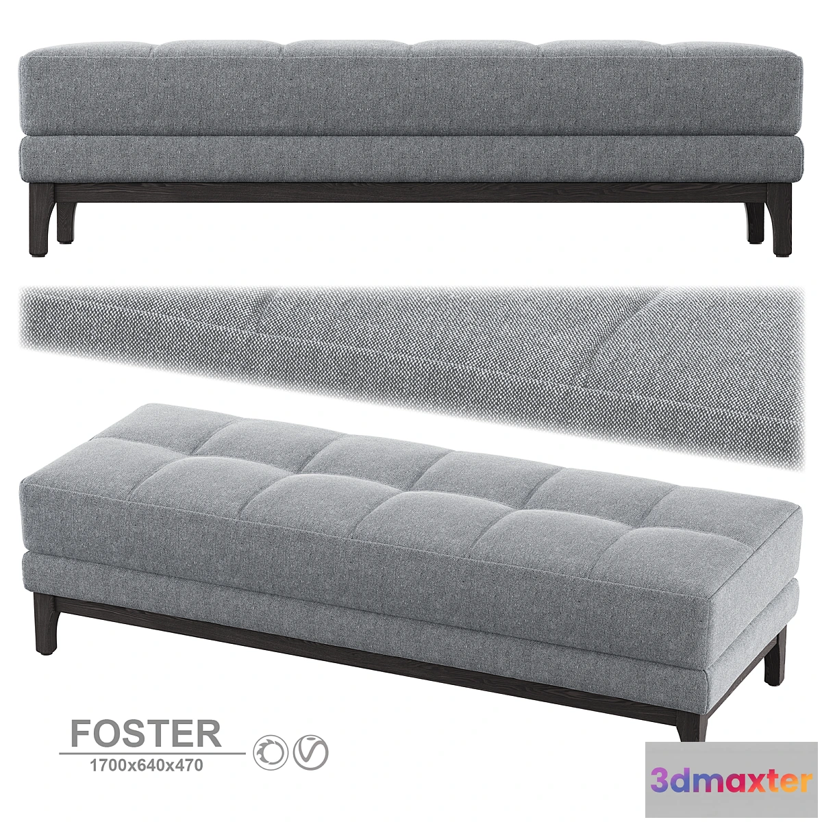 1447122 - Bench Foster (1720mm) 3D Max