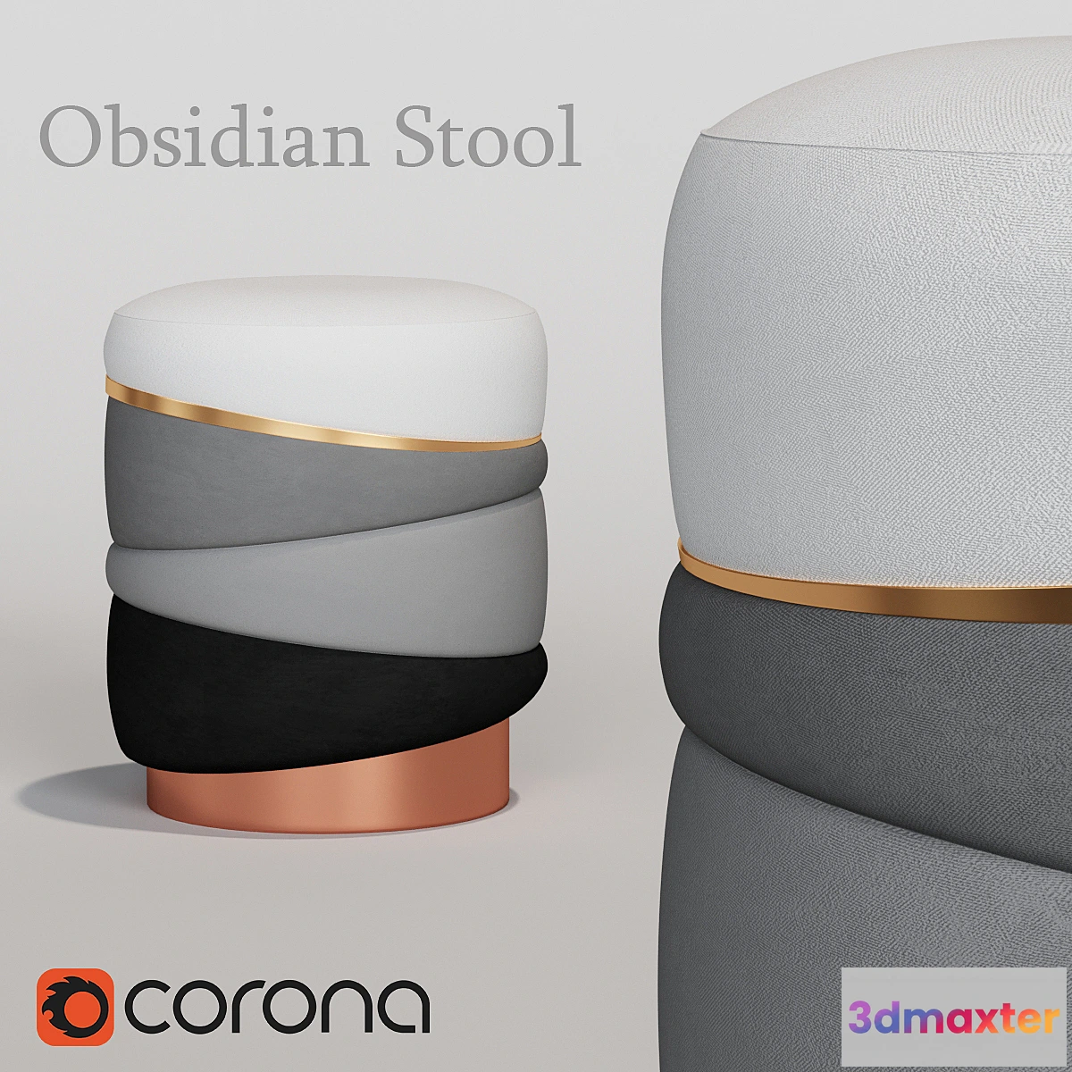 1448920 - Muranti Obsidian Stool 3D Max