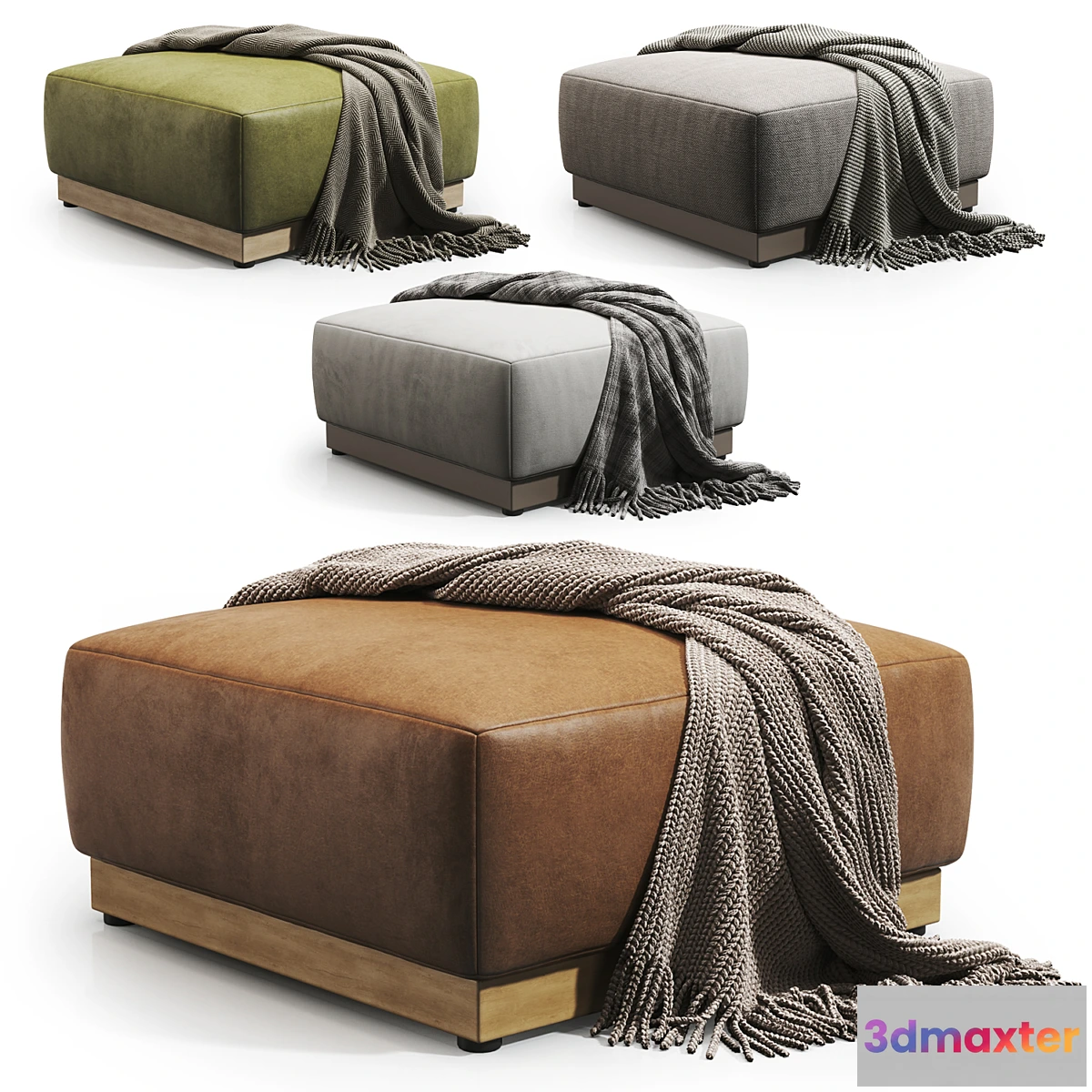 1449876 - Karimoku N-S02 Modular Fabric Pouf 3D Max
