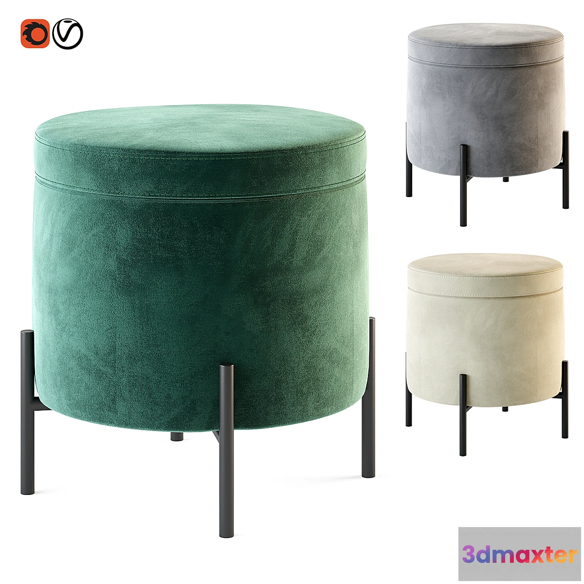 1452824 - Pouf Grace 3D Max