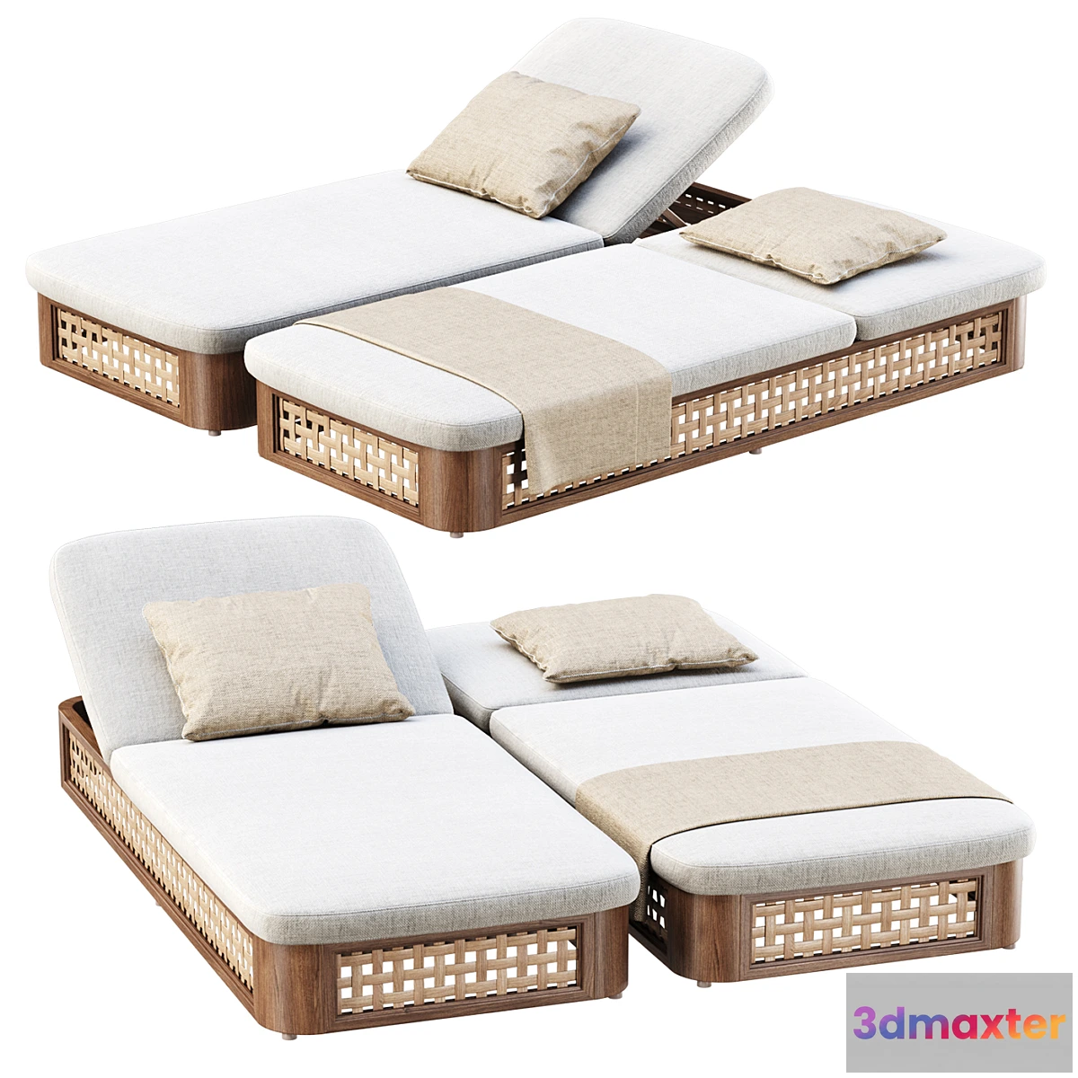 1456992 - Sofia Rattan Chaise Lounge _ Chaise Lounge 3D Max