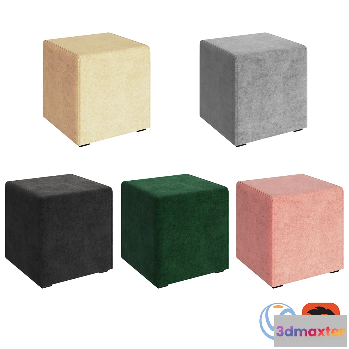 1462486 - Box Ottoman Colors 3D Max