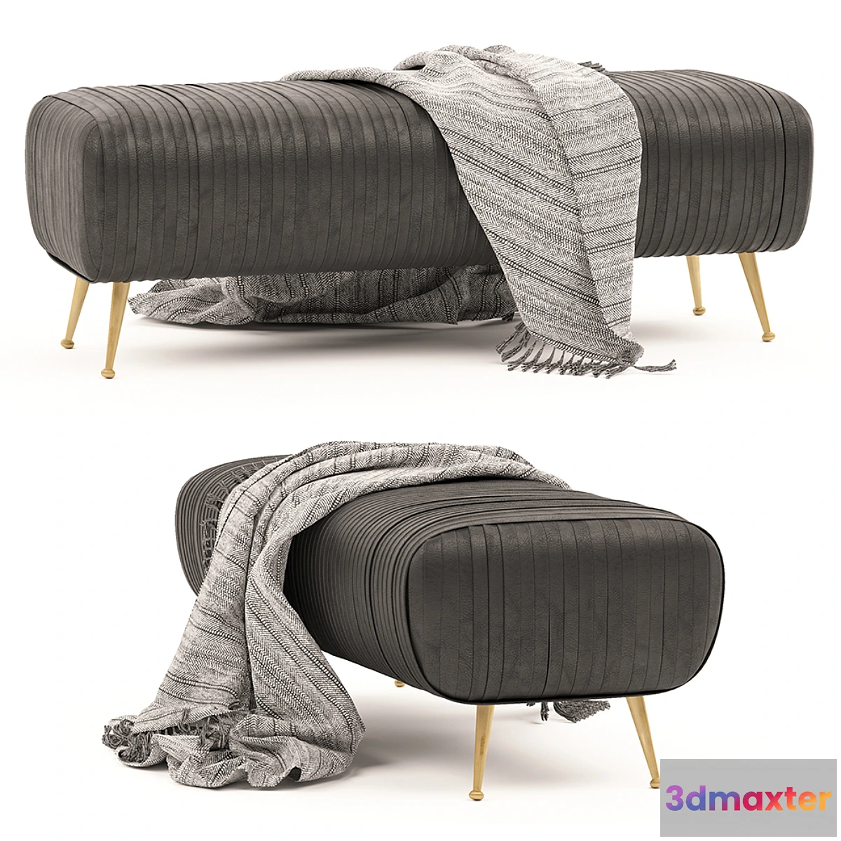 1475094 - Bench souffle-ruched leather 3D Max