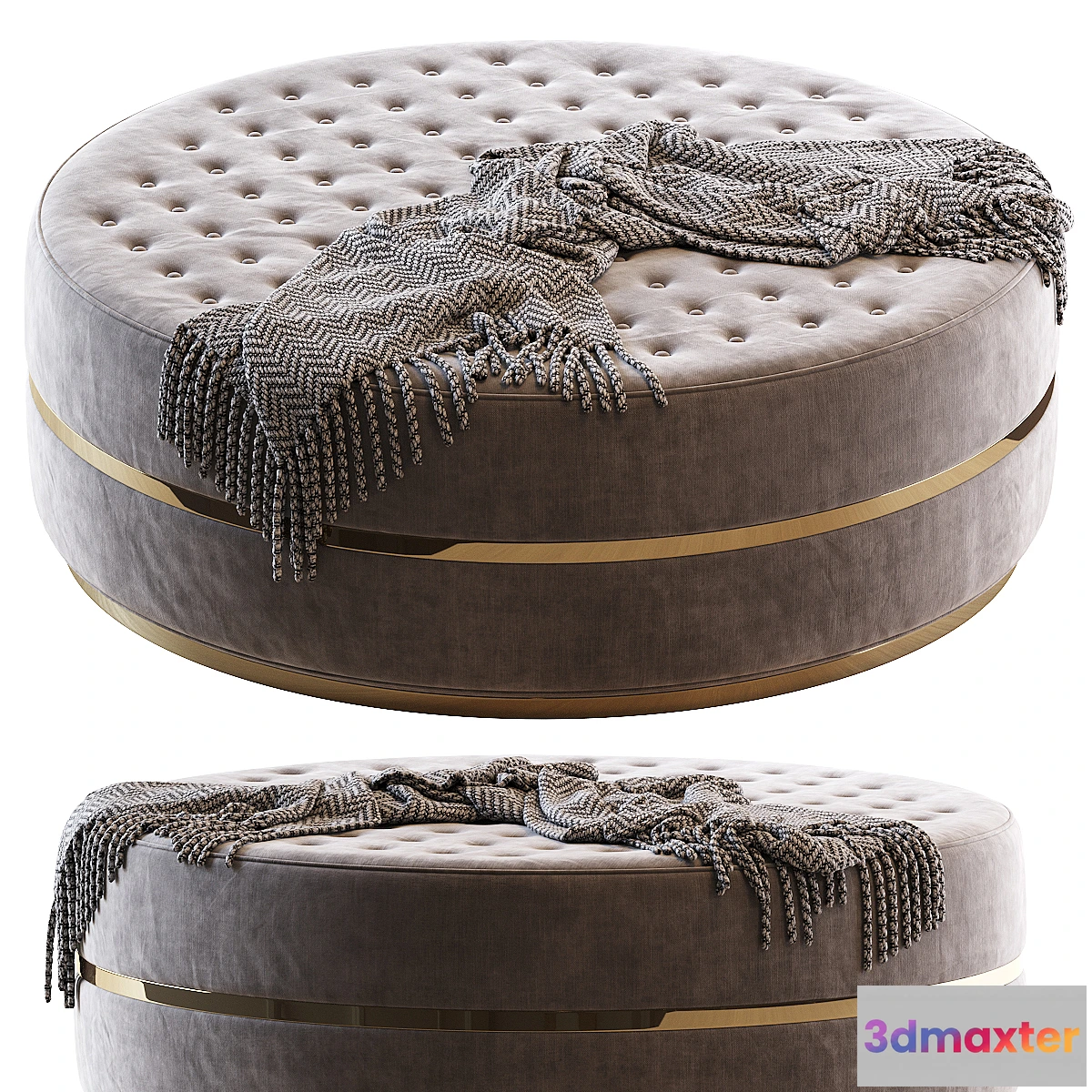 1476540 - Pouf capitone 3D Max