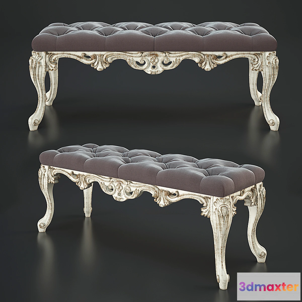 1476872 - Classic upholstered bench 3D Max