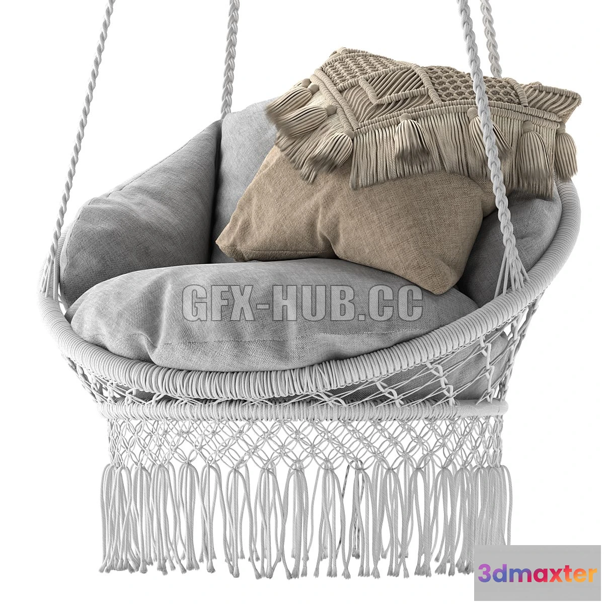 1546525 - Deluxe Macrame Chair with Fringe 3D Max