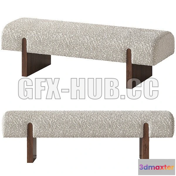 1546619 - CB2 Socca Upholstered Bench 3D Max
