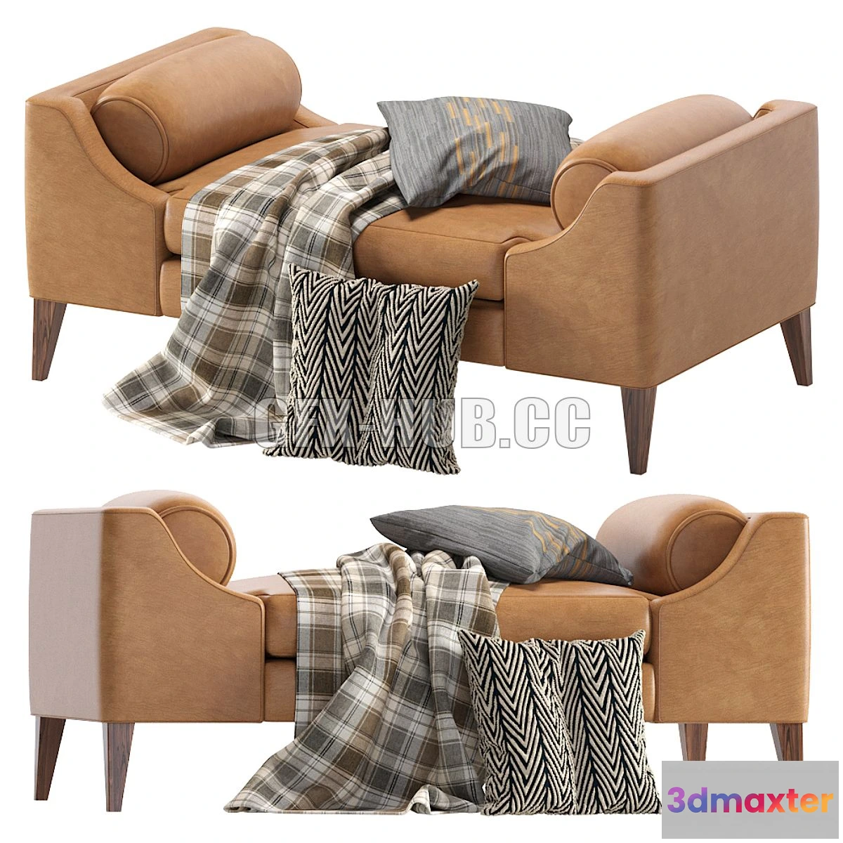 1546865 - Grace Bench Leather 3D Max