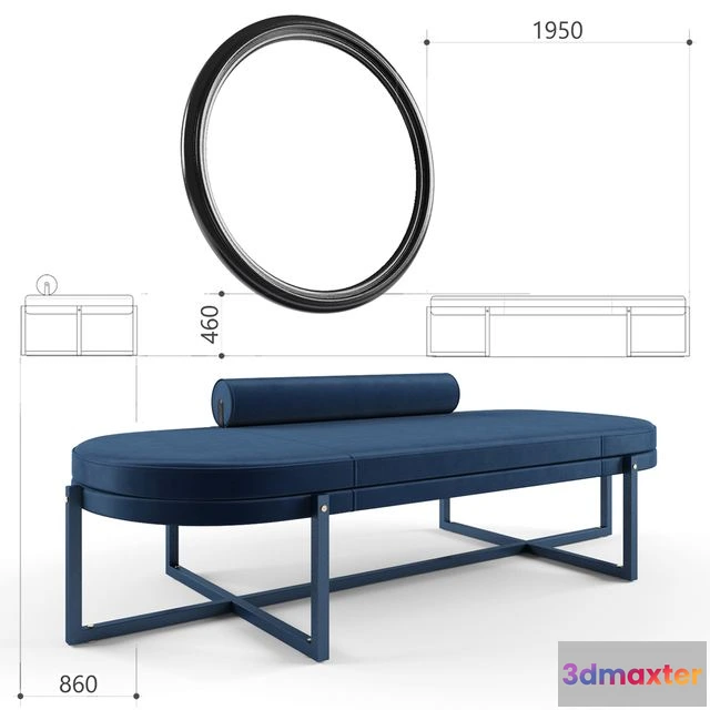 1550595 - Bench Sigmund factory Arflex 3D Max