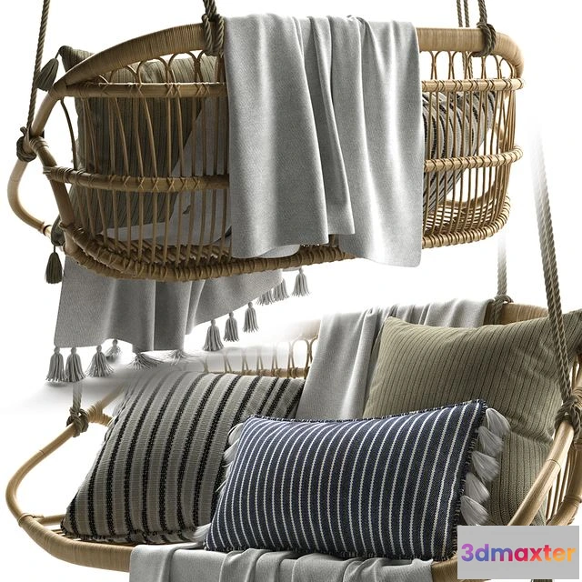 1554175 - Hanging Rattan Bench Serena & Lily 3D Max
