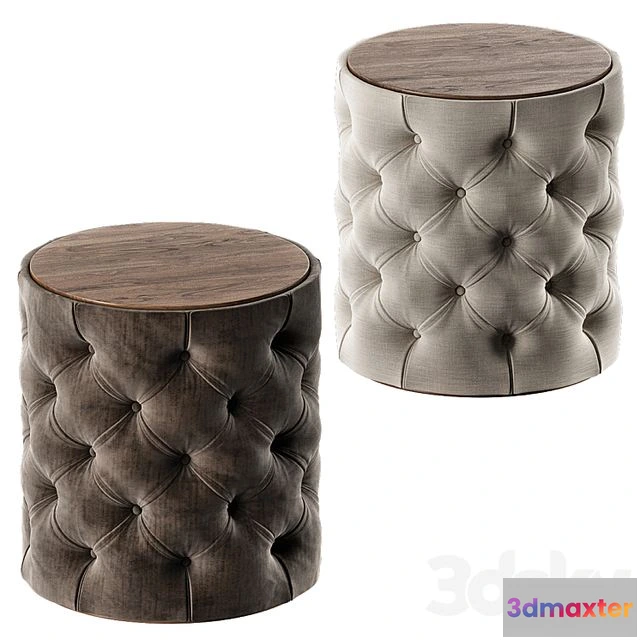 1556323 - Grace Round Tufted Ottoman 3D Max