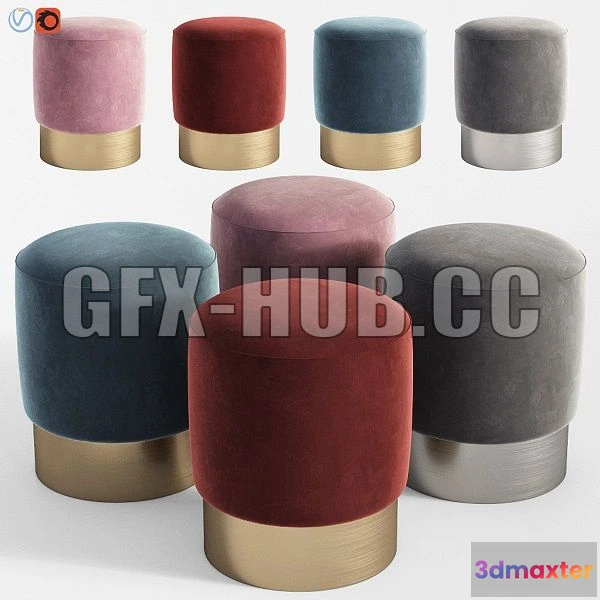 1567858 - Stool Pall Mall Eichholtz 3D Max