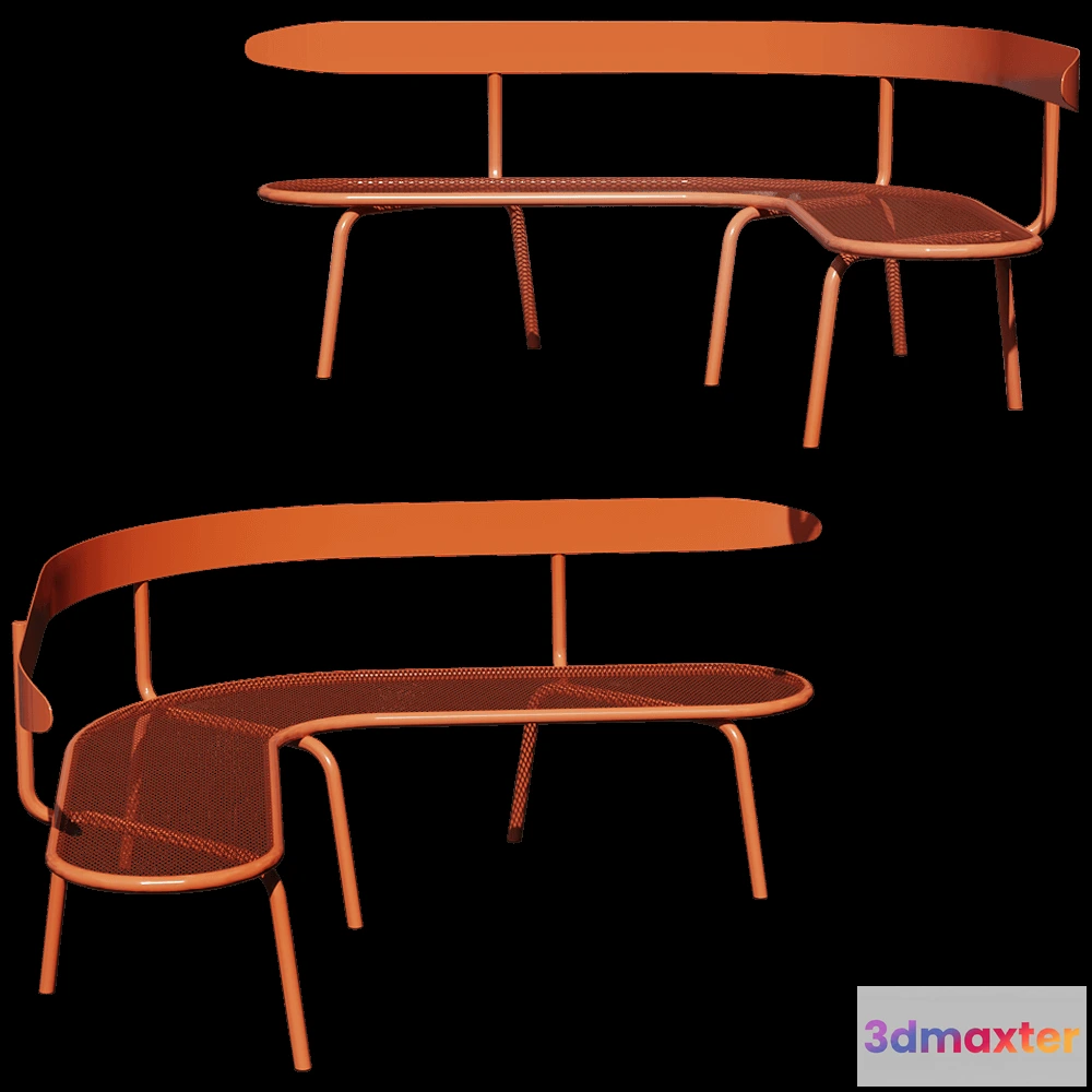 1626250 - CORE objects - Corner bench Spider 3D Max