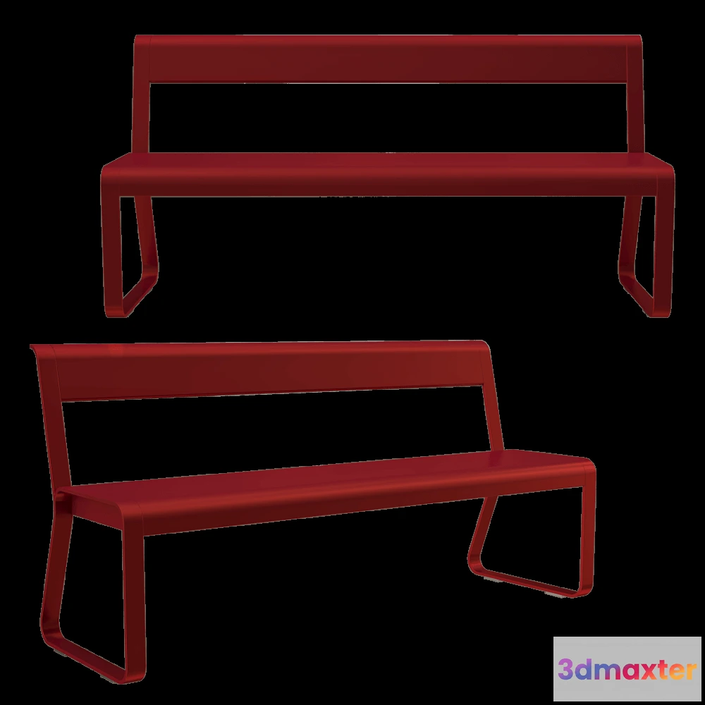 1626394 - Fermob - Bench Bellevie with backrest 3D Max