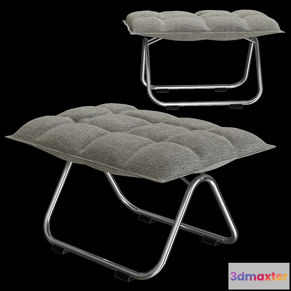 1627772 - Woodnotes - Ottoman K with Tubular Frame Wide 3D Max