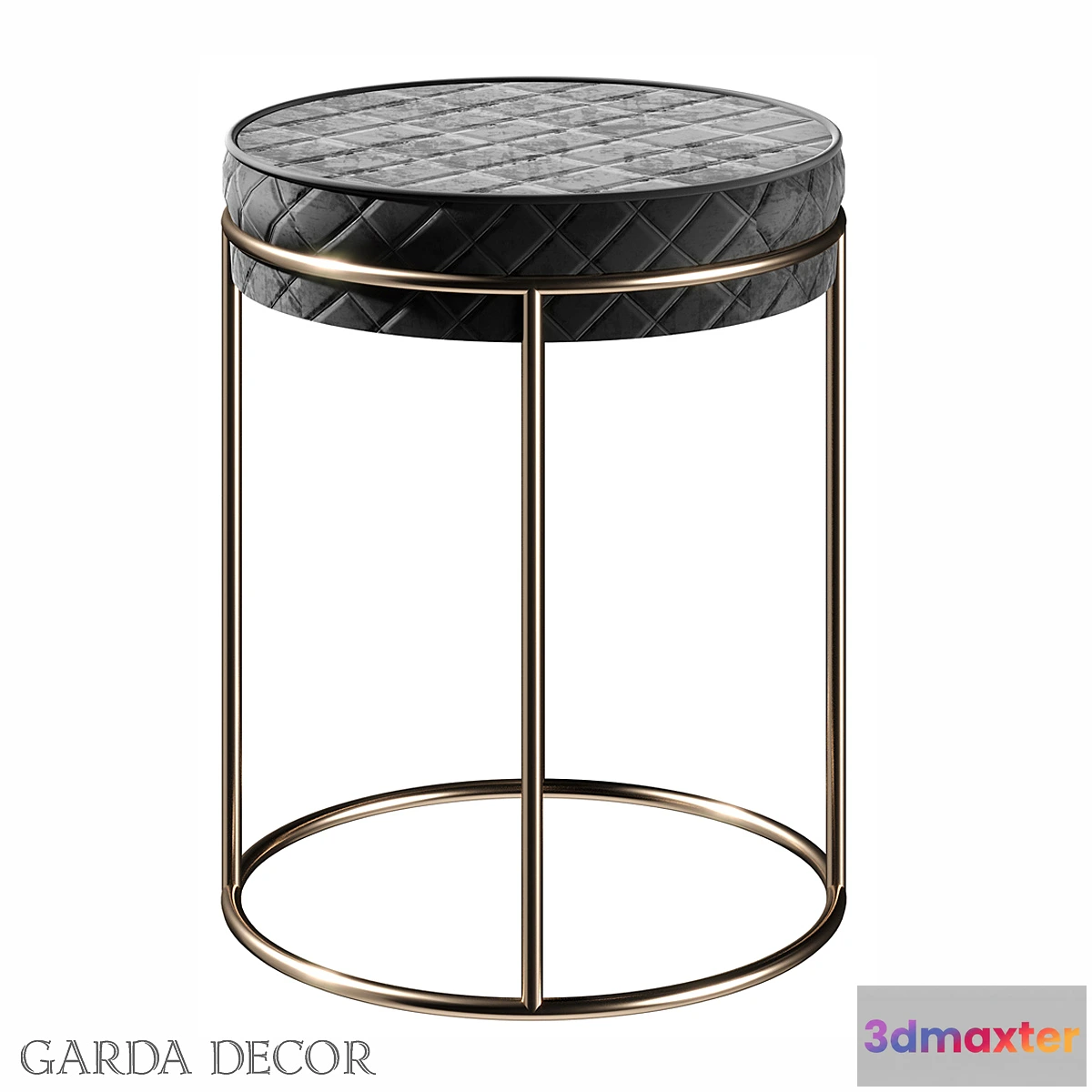 554849 - Banquet Velor Black Round (GOLD) GY-BEN8178GOLD-BL Garda Decor