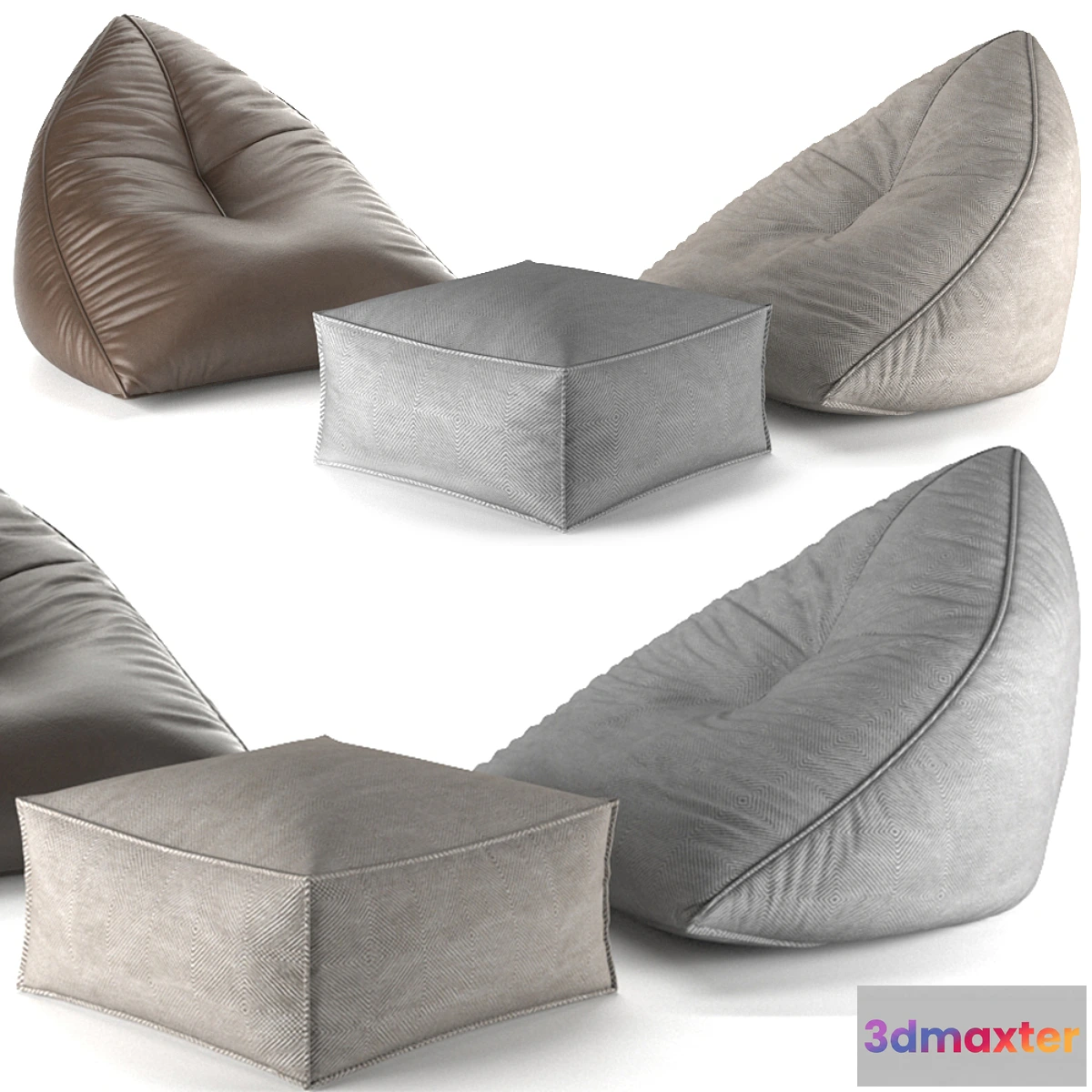 557331 - Set of poufs SAIL POUF TAUPE