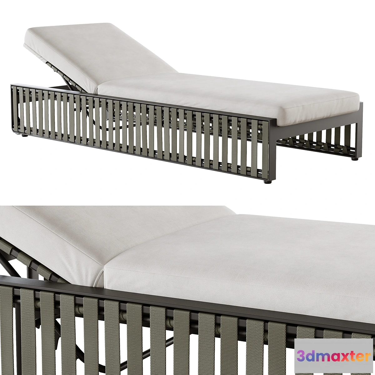 557405 - Outdoor garden wicker woven lounger Skyline design Horizon