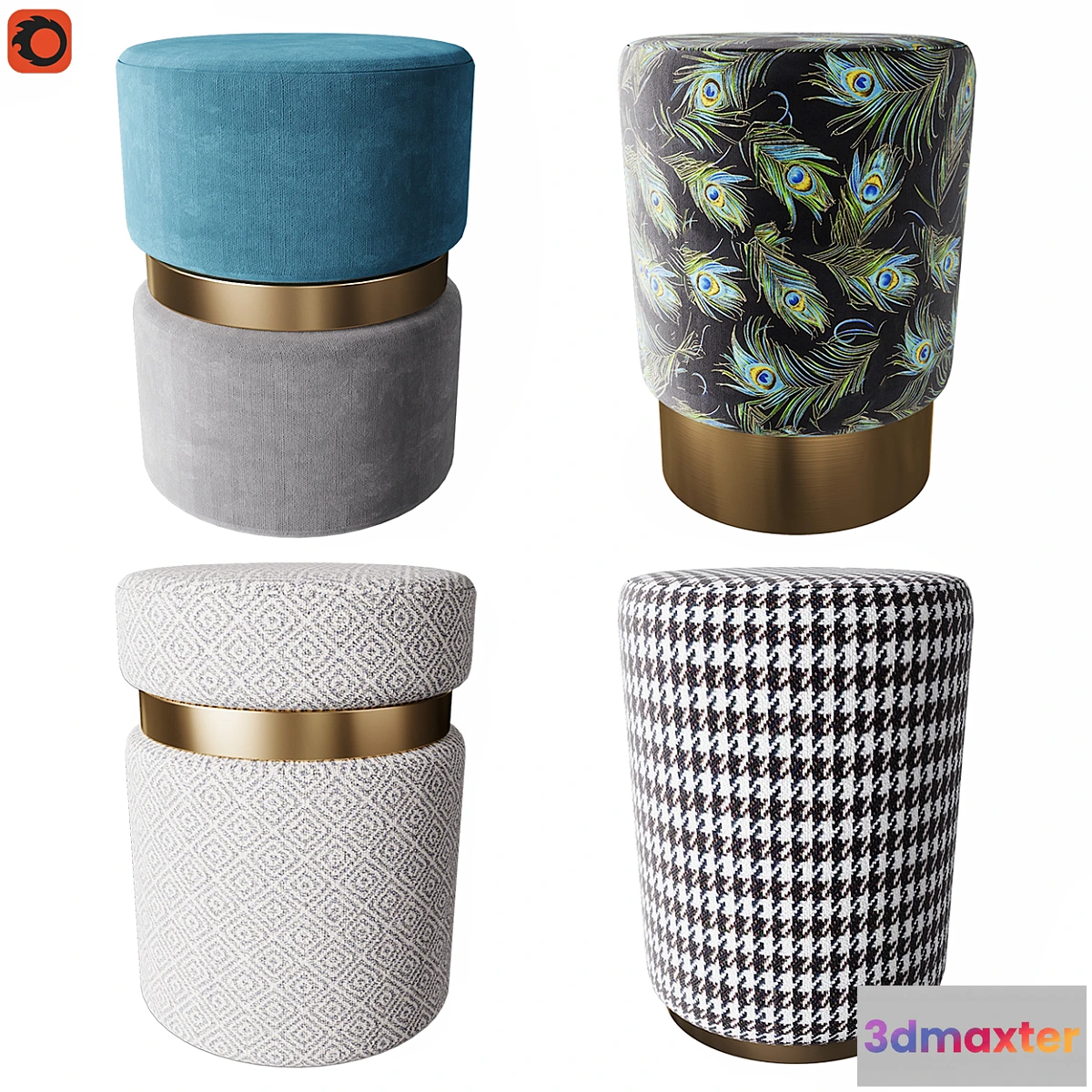 557479 - Set of modern ottomans