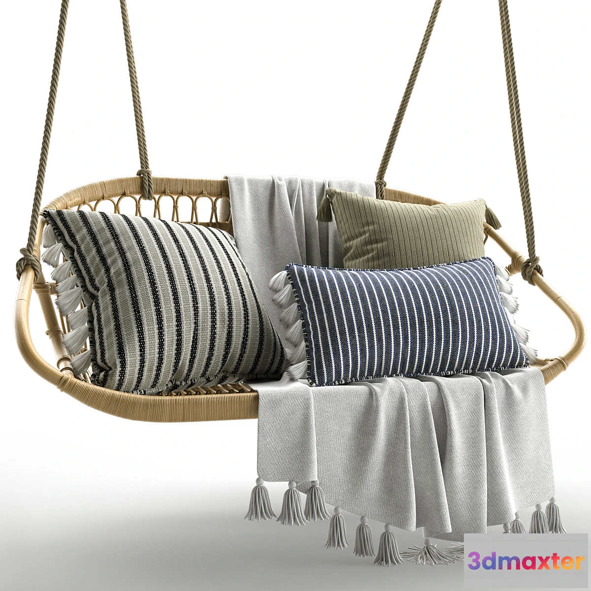 557565 - Hanging Rattan Bench Serena & Lily