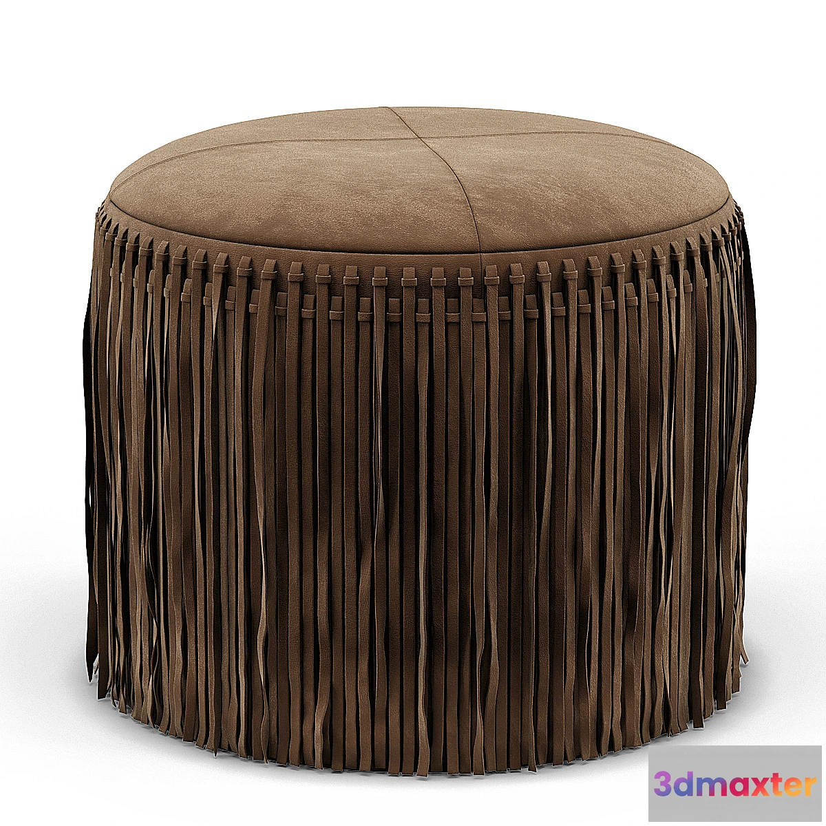 557599 - Wisteria Suede Boho Round Ottoman